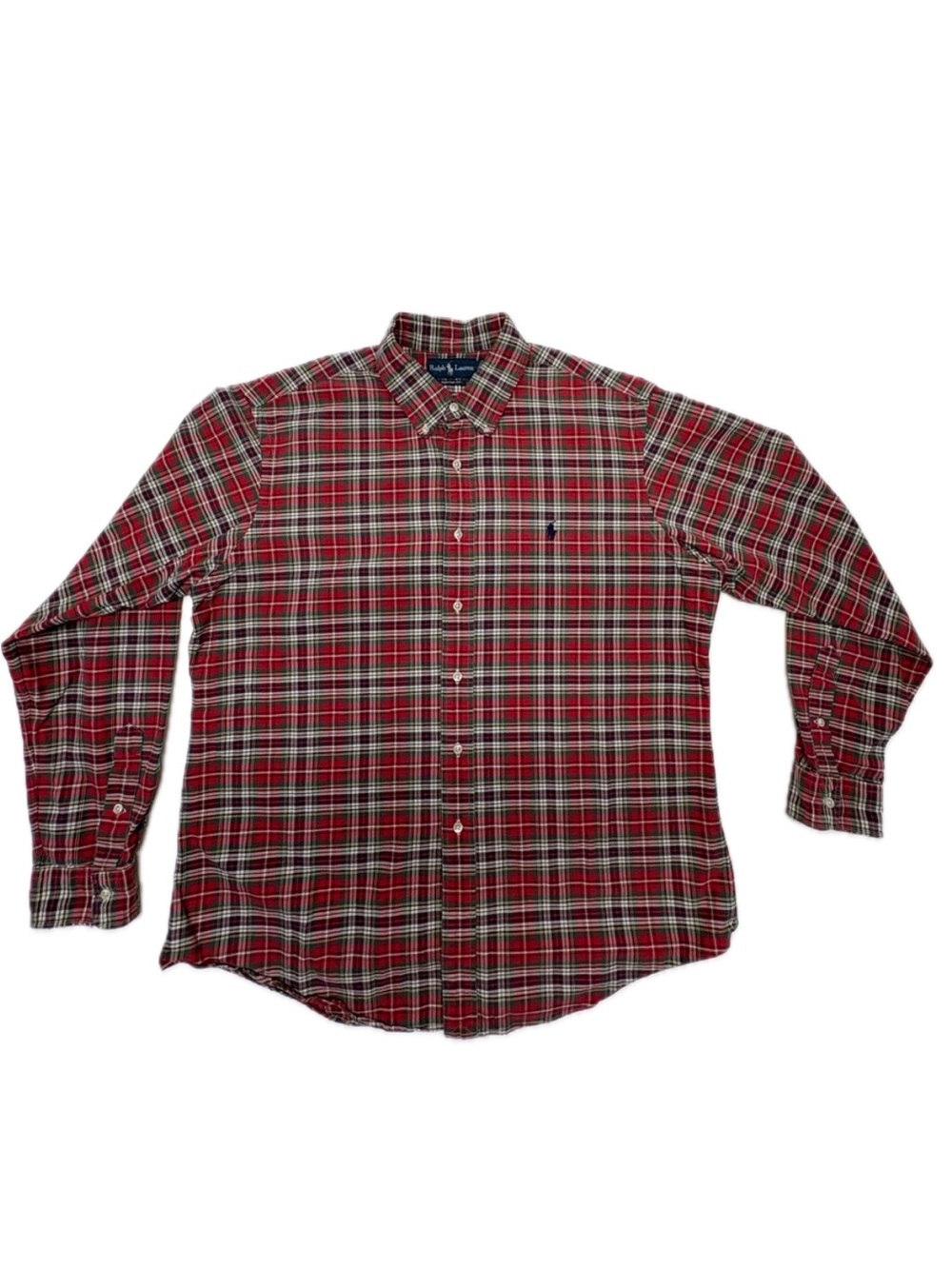 Polo Ralph Lauren Classic Red Tartan Plaid Button Down Shirt Size XL